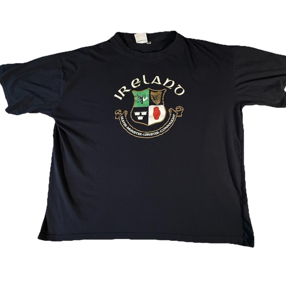 Ireland T-Shirt Short Sleeve Black   Adult 3XL 100% Cotton